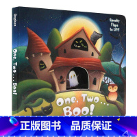 [正版]英文原版绘本 One Two Boo 一个 两个 嘘 低幼儿童纸板翻翻书 英语万圣节主题 幽灵 鬼屋