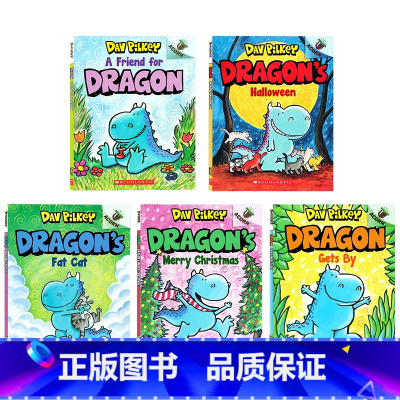 胖龙蓝蓝5册 [正版]胖龙蓝蓝5册英文原版绘本 小恐龙的故事 Dragon 学乐橡果系列漫画桥梁书神探狗狗同作者Scho
