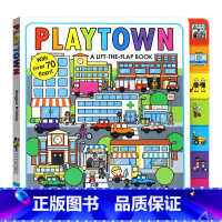 [正版]Playtown系列 忙碌的小镇 英文原版绘本 A Lift-the-Flap Book Playtown 亲