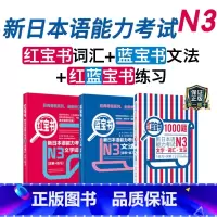 [正版]新日本语能力考试N3红宝书蓝宝书红蓝宝书文法文字词汇1000题练习详解经典红蓝宝日语1真题日语JLPT三级语法