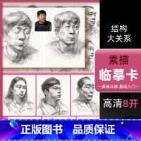 [正版]素描临摹卡头像结构与大关系 2022素描人物头像肖像结构大关系完整稿五官局部照片范画临摹范本院校高联考央美术8