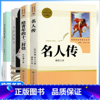 4本[八年级下册推荐]名人传+给青年的十二封信+平凡的世界+苏菲的世界 [正版]八年级下册选读书名人传给青年的十二封信平
