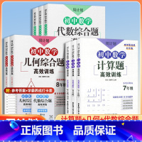 [全套3本]计算题+几何+代数 八年级/初中二年级 [正版]周计划初中数学计算几何代数综合题训练七八九年级上下全一册初中
