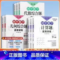 [全套3本]计算题+几何+代数 八年级/初中二年级 [正版]周计划初中数学计算几何代数综合题训练七八九年级上下全一册初中