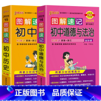 初中道德与法治历史2本 初中通用 [正版]2024版2本pass图解速记初中道德与法治+初中历史人教统编版思维导图解政治