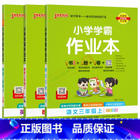 语文数学英语3本[人教版] 三年级上 [正版]2024秋适用3本全套小学学霸作业本三年级上册语文数学英语RJ统编版人教p