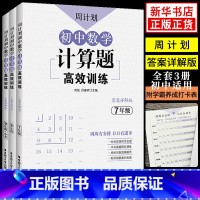 [七八九年级全3册]数学计算题高效训练 初中通用 [正版]周计划初中数学计算题高效训练现代文阅读 七八九年级+中考中学教
