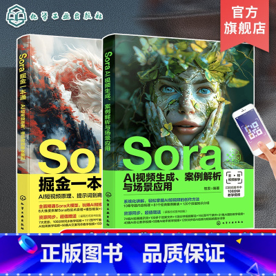2册 Sora掘金一本通+SoraAI视频生成 [正版]Sora掘金一本通 AI短视频原理提示词到商业盈利 Sora A