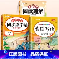 [3本]同步练字帖+看图写话+阅读理解 二年级上 [正版]二年级上册同步练帖语文练字帖人教版2上学期写字课课练小学生笔画