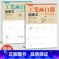 [正版]经典全集 工笔画白描描摹本上下2册/基础训练篇+强化提高篇
