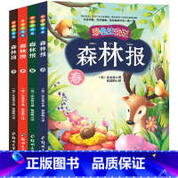 [美绘注音版]森林报四季百科 全4册 [正版]森林报春夏秋冬全套四册彩图注音版小学生一年级二三年级课外书儿童故事籍大自然
