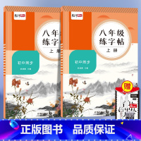 八年级上册+下册 [正版]初中生字帖同步初中语文八年级语文字帖上册下册同步人教版初中生衡水体中文初二正楷初中钢笔古诗词练
