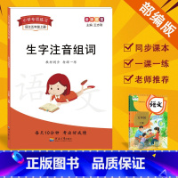 生字注音(五年级上下册共2本) [正版]五年级语文上册生字注音组词多音字形近字同音字组词造句强化练习练习册小学人教版同步
