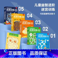 [5册]儿童益智进阶迷宫训练 [正版]儿童益智进阶迷宫训练 5册 可反复擦写训练卡 提高儿童控笔训练专注力逻辑思维手眼协