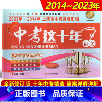 语文 上海 [正版]中考这十年 语文 备战中考 2014-2023上海中考真卷汇编/10年上海语文真题汇编 含详解答案