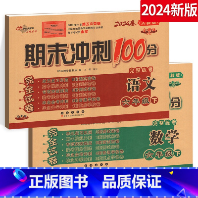 [正版]2024期末冲刺100分六年级下册语文+数学6年级下册完全试卷练习册测试卷人教版RJ课标版全套2本名校长春出版
