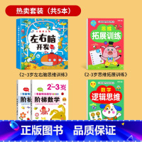 热卖5册[2-3岁]左右脑开发+阶梯数学上下册+数学逻辑+思维拓展 [正版]儿童左右脑全脑开发思维逻辑训练书幼儿启蒙早教