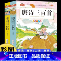 [彩图注音]唐诗+宋词三百首 [正版]唐诗三百首完整版全集2册宋词三百首注音版儿童古诗词300首一年级带拼音幼儿书籍选给