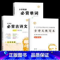 必背古诗文+默写本+英语单词(3本) 小学通用 [正版]小学生必背古诗词背诵打卡计划书艾宾浩斯遗忘曲线记忆法英语单词记背