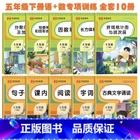 语文+数学专项训练[全套10册] 五年级下 [正版]五年级下册数学专项训练人教版全套5册计算口算题卡天天练数学思维训练小