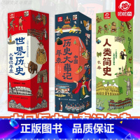 [全3卷]中国历史大事记+世界历史大事记+人类简史 [正版]历史大事件中国历史大事记年表高挂图长卷墙贴近现代时间轴朝代顺