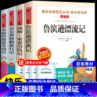 [全套4册]六年级下册必读正版 送考点 [正版]全套4册 鲁滨逊漂流记六年级下册课外书必读的原著完整版汤姆索亚历险记爱丽
