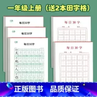送两本每日30字空白本 一年级上 [正版]每日30字减压同步年级练字帖每日30字小学生1-6年级语文生字点阵描红练字發写