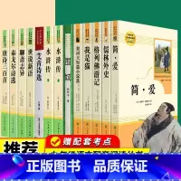 [人教版·13册]九年级上下册必读+选读名著 [正版]九年级课外阅读书籍必读儒林外史简爱艾青诗选和水浒传原著完整版唐诗三