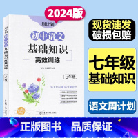 语文 初中通用 [正版]周计划初中语文基础知识高效训练含答案七年级7年级全国通用每日10分钟初中语文基础知识训练出版社