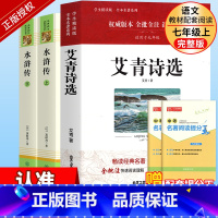 [九上人教版·3册]艾青诗选+水浒传 [正版]九上名著艾青诗选和水浒传原著完整版人民教育出版社青少年版九年级上册课外书人