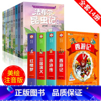 [彩绘注音版]法布尔昆虫记+四大名著(全套14册) [正版]法布尔昆虫记注音美绘版全套10册幼儿亲子伴读完整版一二三四五