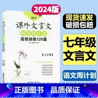 初中通用 [正版]初中课外文言文阅读周计划高效训练120篇 七年级7年级 第一二学期上下册 初中7年级语文文言文课外阅读