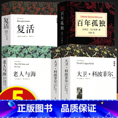 大卫+百年孤独+复活+老人与海 [正版]高一必读课外书大卫科波菲尔复活老人与海乡土中国红楼梦百年孤独高中必读名著新语文必