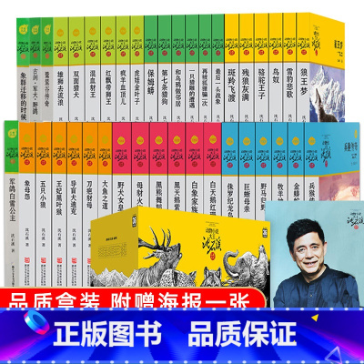 [套装40册]沈石溪动物小说系列 [正版]沈石溪动物小说全集品藏书系大王全36册一条猎牧羊神豹后一头战象斑羚飞渡虎娃金叶