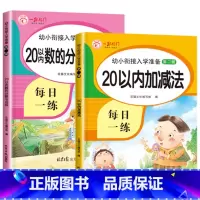 [2册]20以内加减法+20以内分解和组成 [正版]20以内加减法天天练口算题卡 二十以内的加减法混合进位退位练习册大班