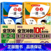 [全4册]语数一课一练+语数测试卷 小学一年级 [正版]一年级上册同步训练全套试卷一课一练语文数学人教版上专项练习册小学
