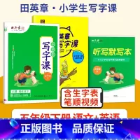 五年级下[语+英2本] [正版]小学同步练字帖一年级二年级三年级四年级五年级六年级上下册写字课课练语文英语人教版小学生写