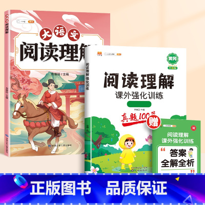 [全2册]阅读理解+阅读真题 二年级上 [正版]2024新版二年级阅读理解上册下册专项训练书人教版课外答题技巧强化训练题