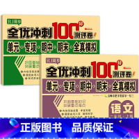 语文/数学全优冲刺测评卷 二年级上 [正版]二年级上册同步训练全套试卷一课一练语文数学人教版上专项练习册