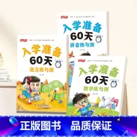 [全套3册]入学准备60天 [正版]幼升小入学准备练习册全套3册一日一练入学准备60天练与测语文拼音数学幼儿园大班升一年