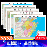 中国+世界地图2张(带配件) [正版]中国各省市详细地图2024新版全国各省份地图全套高清学生初中儿童版山东北京上海广东
