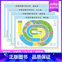 全套4张 历史挂图[朝代篇/战役篇/文人篇/成语篇] [正版]全套4张一张图看懂中国历史 中国古代历史朝代顺序挂图地图初