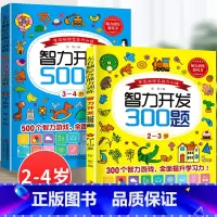 2册:2-3岁300题 + 3-4岁500题 [正版]2-3岁 儿童左右脑开发书 宝宝智力潜能大开发 2岁宝宝书籍一两岁