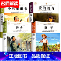 [全套4本]六年级阅读经典书目 [正版]全套4册 六年级上册必读课外书 童年书高尔基 爱的教育 小英雄雨来 故乡鲁迅的书