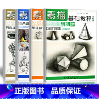 [正版]0减40素描基础教程从结构到明暗全套4册单体组合素描静物画画入门素描基础教程第4册零基础自学手绘素描画画本绘画