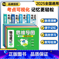 4本:政史地生[思维导图+考点揭秘] 初中通用 [正版]2025版卷霸海马速记思维导图考点揭秘道德与法制历史地理生物会考