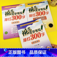 [3本]规范汉字书写描红300字 田字格+米字格+菱形十字格写字法 [正版]儿童字帖田字格米字格菱形十字格写字法常用30