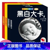 [正版]全套4册黑白卡幼婴追视卡0-3个月新生训练视觉激发卡宝宝黑白彩色大卡0-6个月婴儿识图卡片0-3岁早教不反光黑