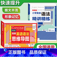 小学英语语法+语法思维导图(2本) 小学通用 [正版]小学英语语法精讲精练英语语法思维导图小学生一二三五六年级通用版小学