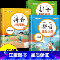 [3册]拼音拼读+同步+强化训练 小学一年级 [正版]一年级拼音强化训练人教版 小学语文拼音专项训练同步练习册上册下册拼